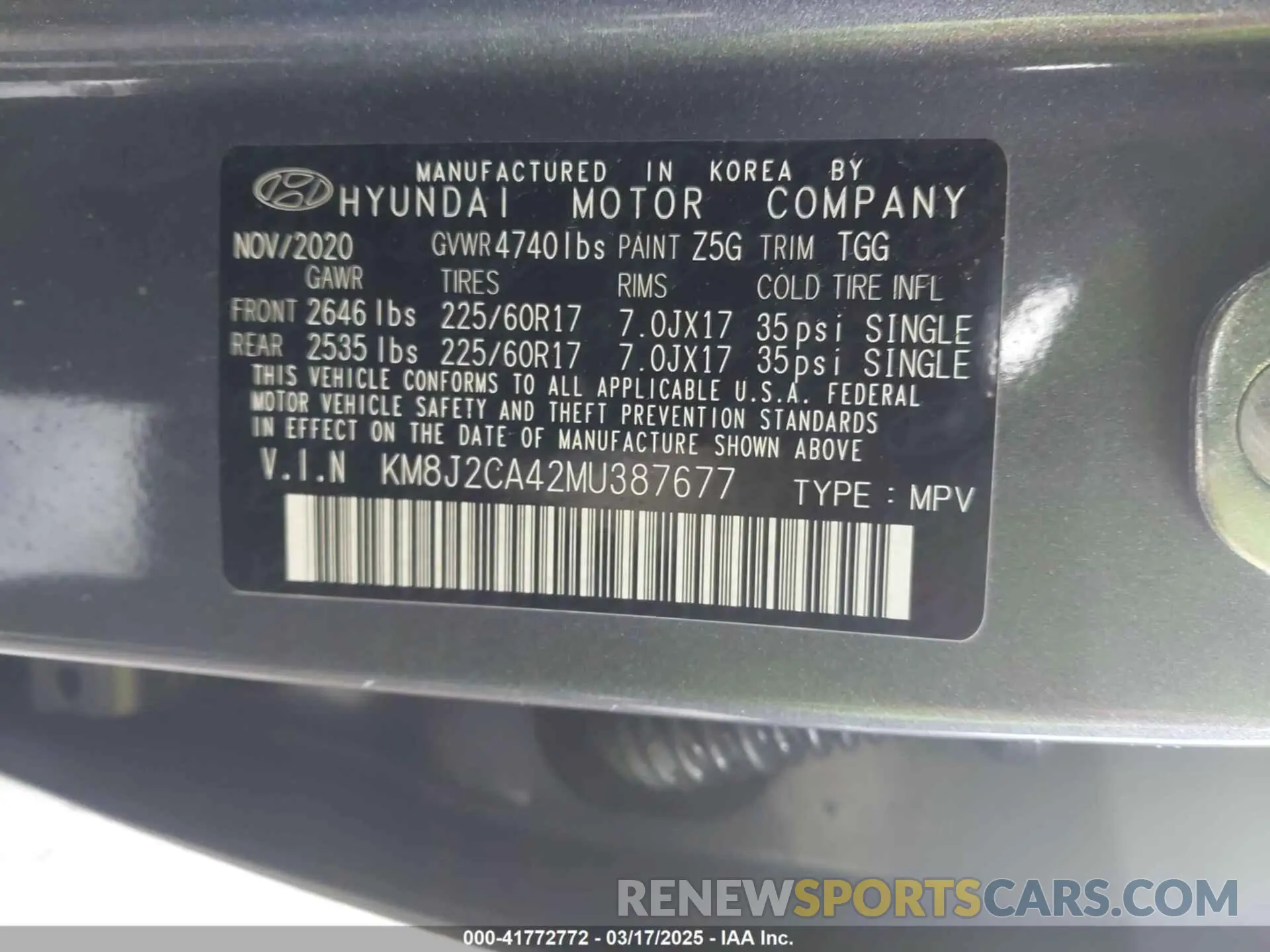 9 fotografías del automóvil dañado KM8J2CA42MU387677 HYUNDAI TUCSON 2021