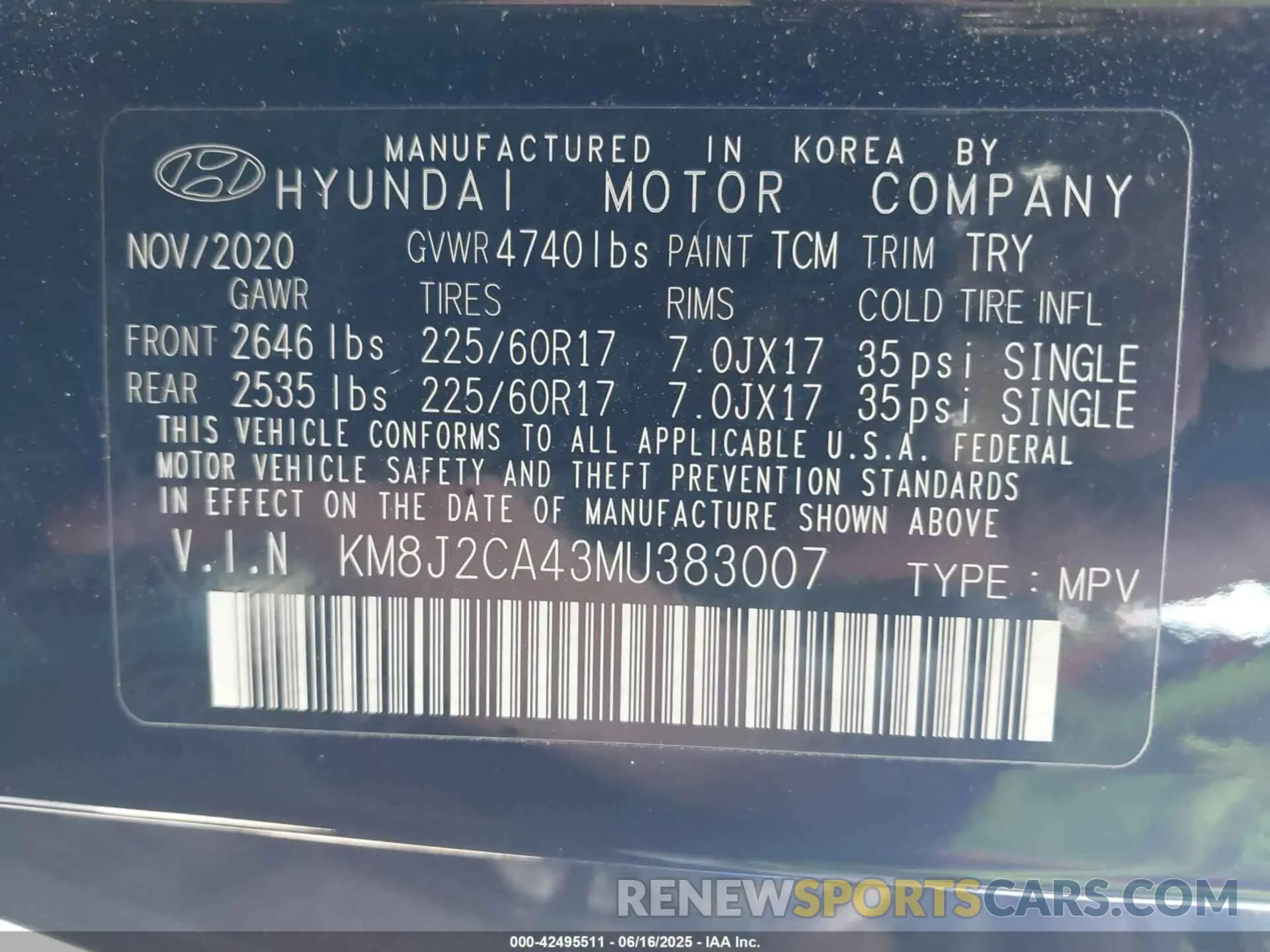 9 fotografías del automóvil dañado KM8J2CA43MU383007 HYUNDAI TUCSON 2021