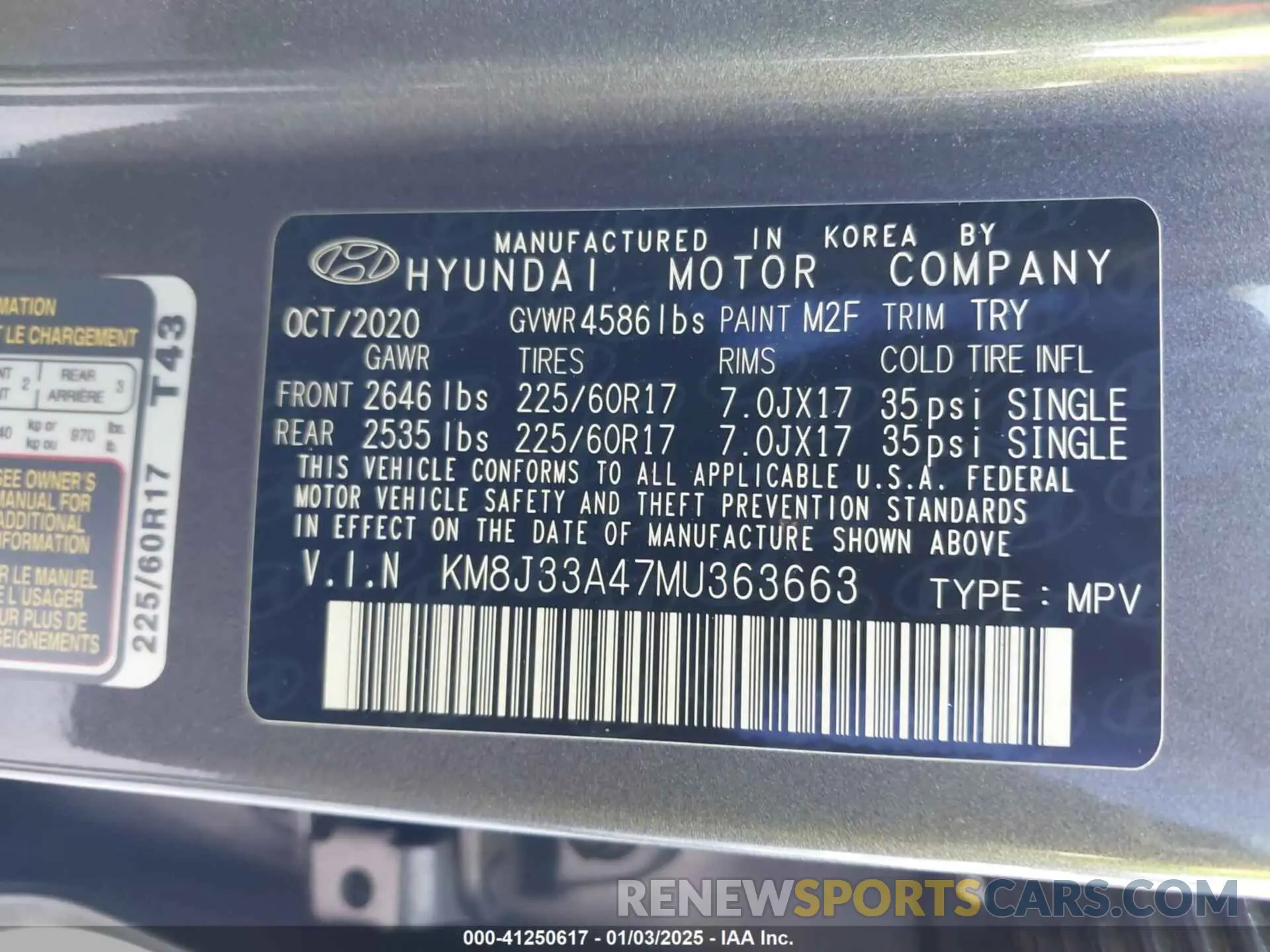 9 fotografías del automóvil dañado KM8J33A47MU363663 HYUNDAI TUCSON 2021