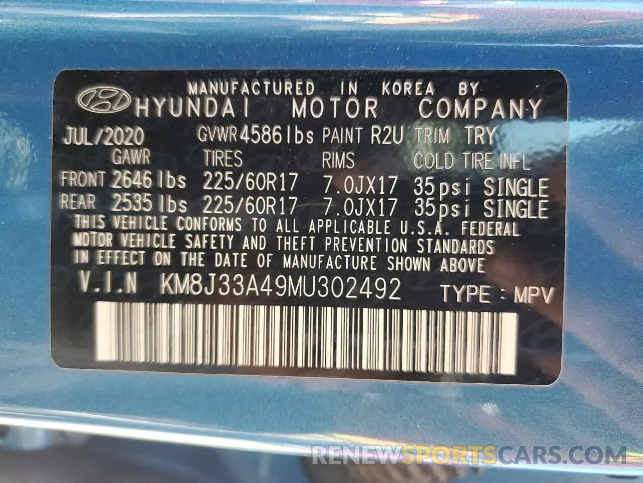 13 fotografías del automóvil dañado KM8J33A49MU302492 HYUNDAI TUCSON 2021