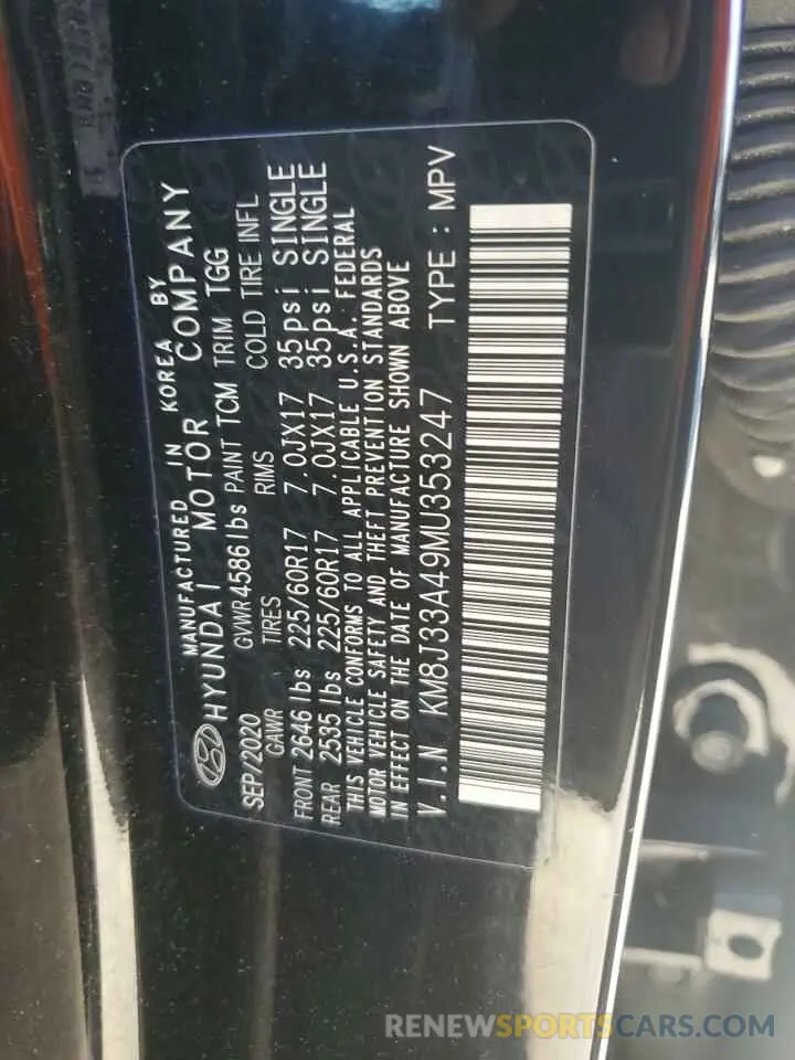 14 fotografías del automóvil dañado KM8J33A49MU353247 HYUNDAI TUCSON 2021