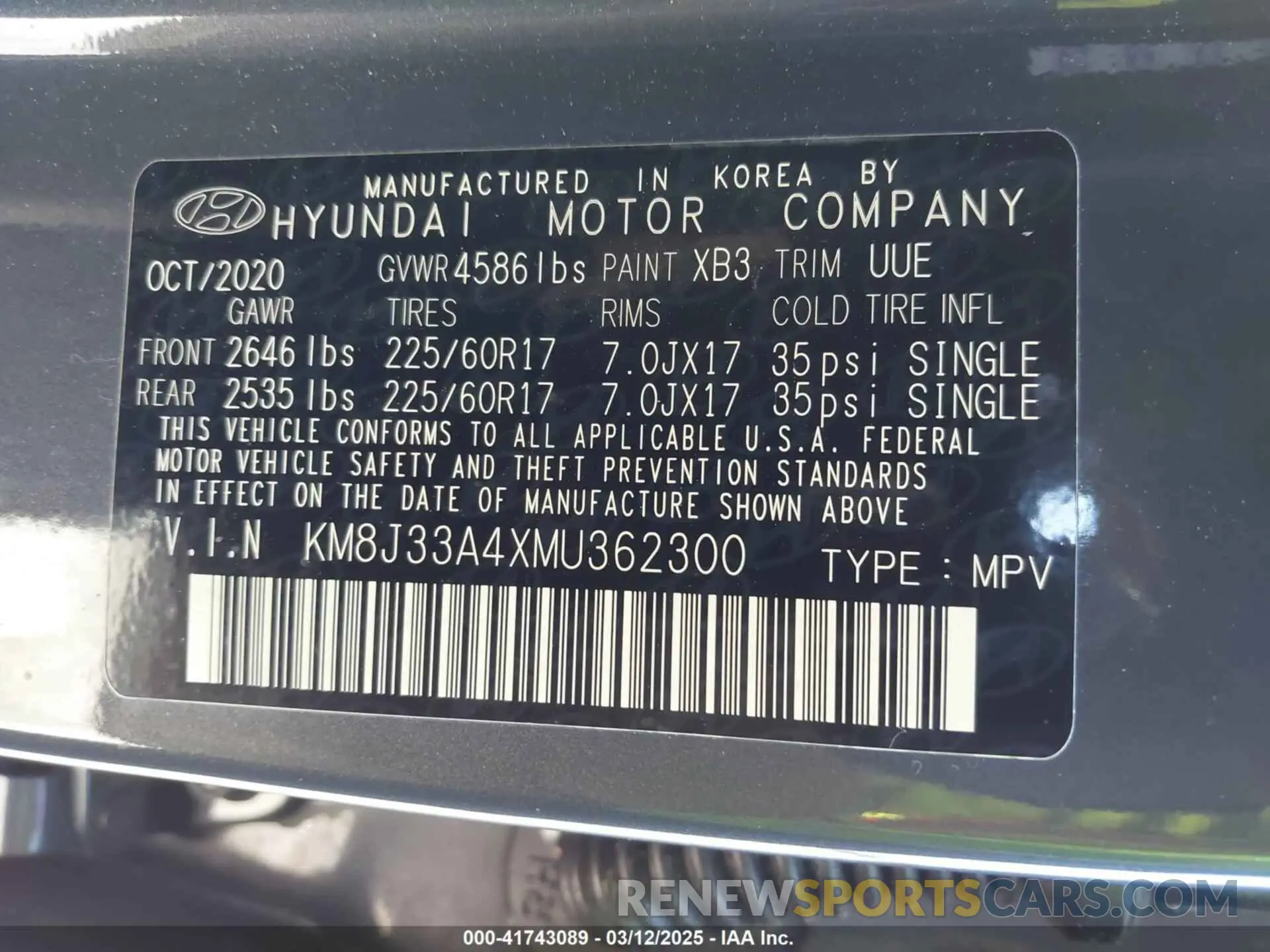 9 fotografías del automóvil dañado KM8J33A4XMU362300 HYUNDAI TUCSON 2021
