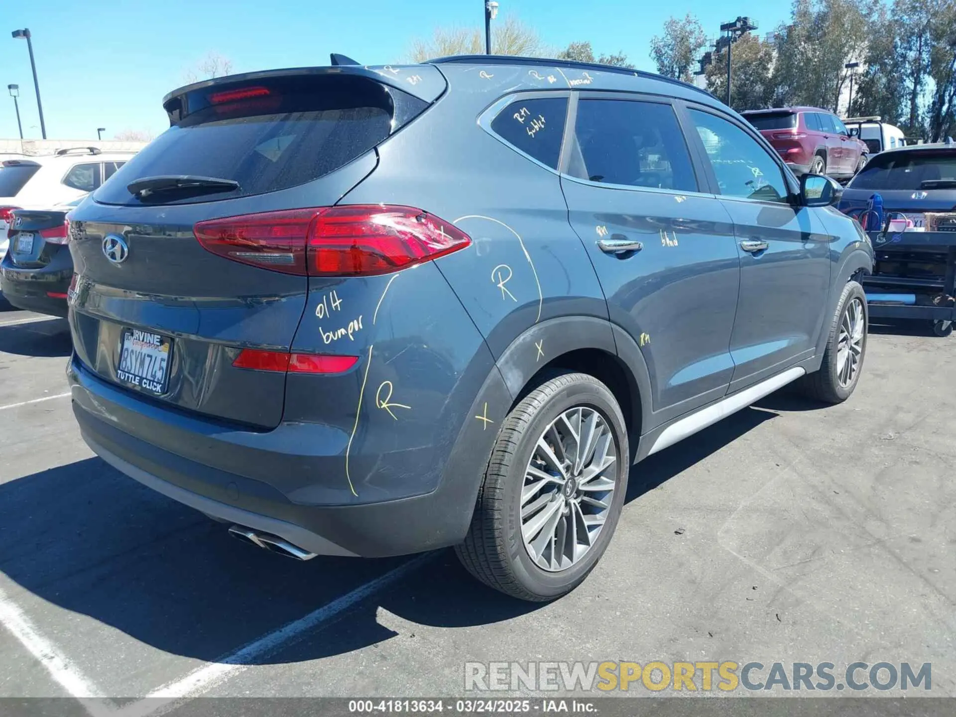 4 fotografías del automóvil dañado KM8J33AL0MU300525 HYUNDAI TUCSON 2021