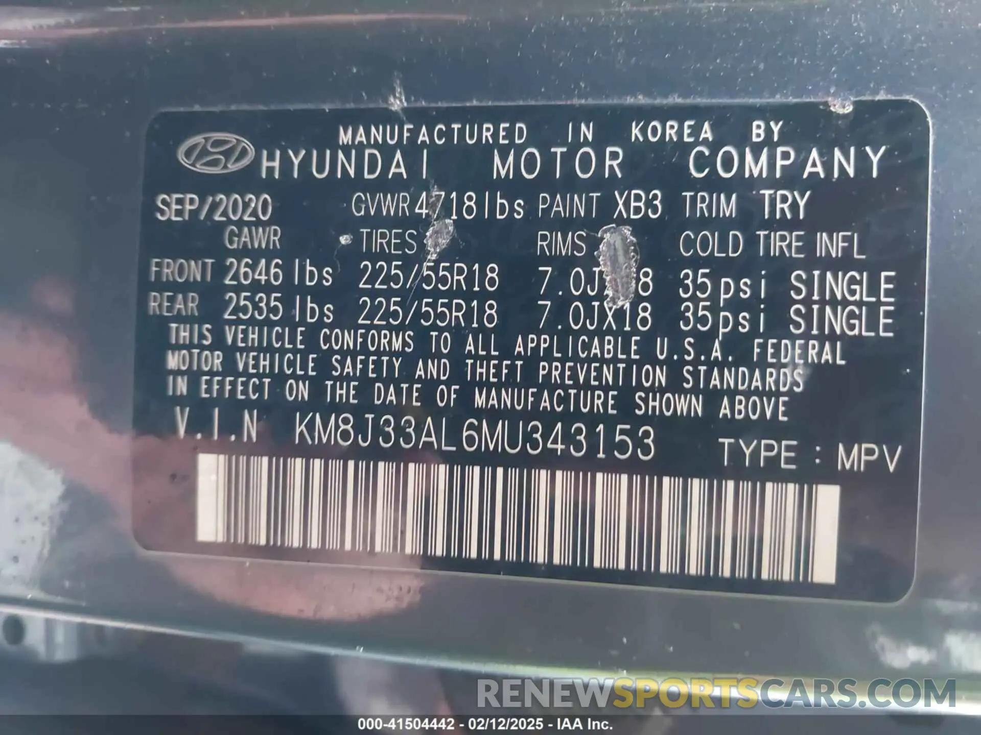 9 fotografías del automóvil dañado KM8J33AL6MU343153 HYUNDAI TUCSON 2021