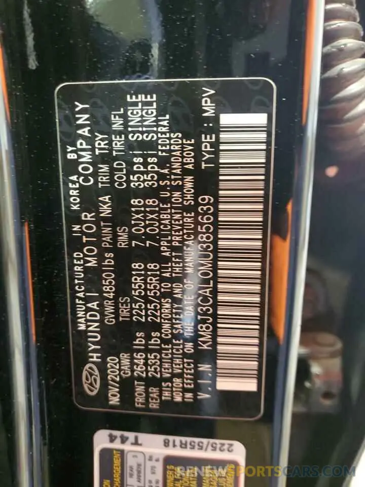 14 fotografías del automóvil dañado KM8J3CAL0MU385639 HYUNDAI TUCSON 2021