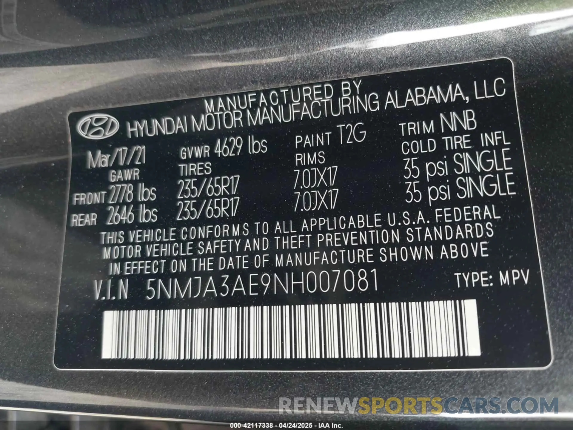 9 fotografías del automóvil dañado 5NMJA3AE9NH007081 HYUNDAI TUCSON 2022