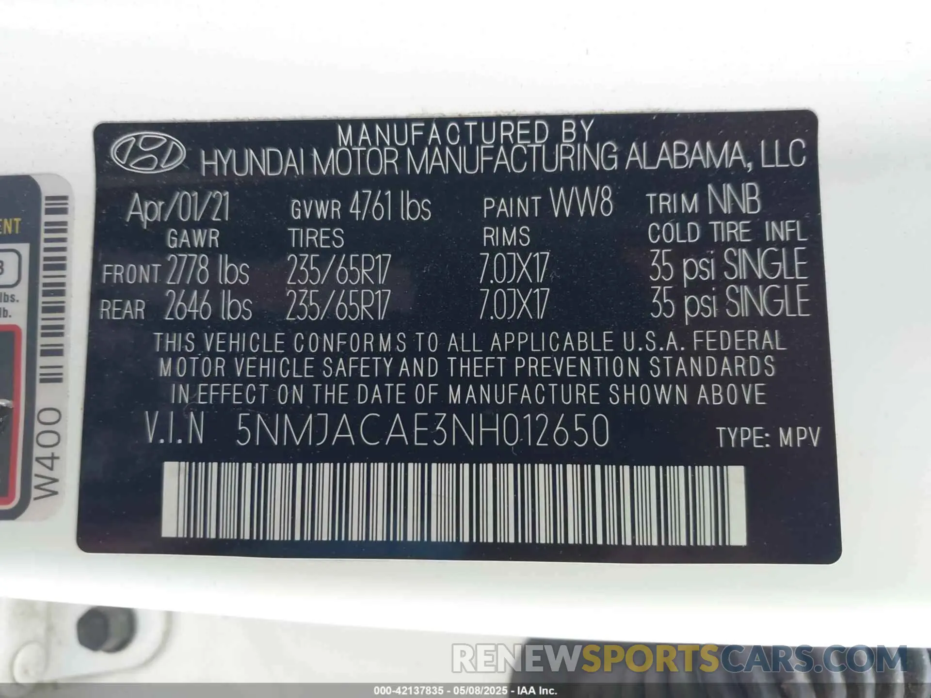 9 fotografías del automóvil dañado 5NMJACAE3NH012650 HYUNDAI TUCSON 2022
