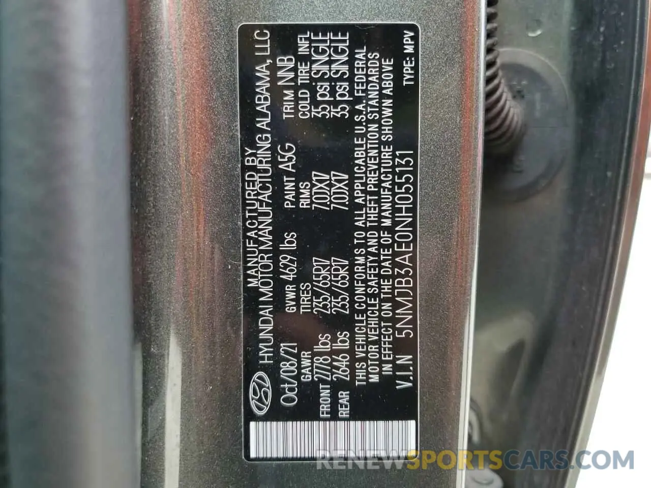14 fotografías del automóvil dañado 5NMJB3AE0NH055131 HYUNDAI TUCSON 2022