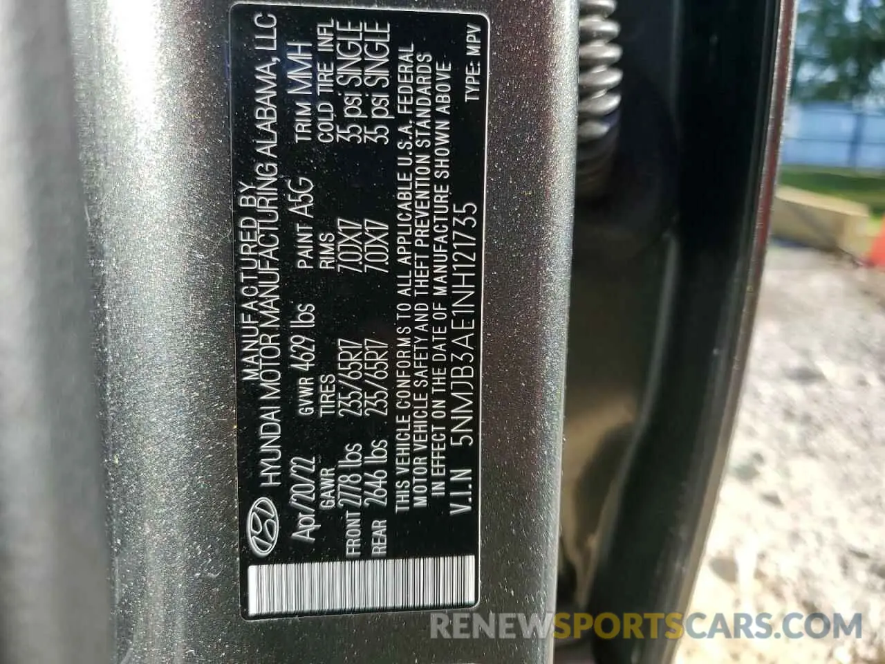 14 fotografías del automóvil dañado 5NMJB3AE1NH121735 HYUNDAI TUCSON 2022