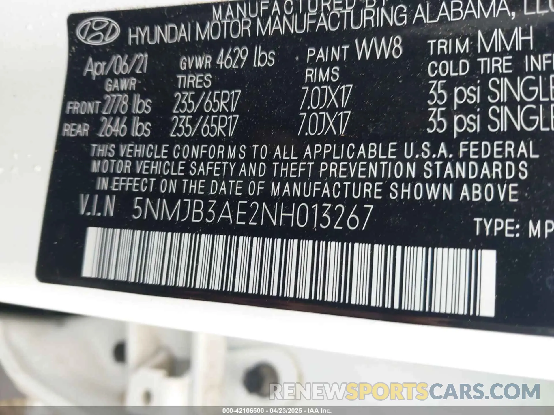 9 fotografías del automóvil dañado 5NMJB3AE2NH013267 HYUNDAI TUCSON 2022