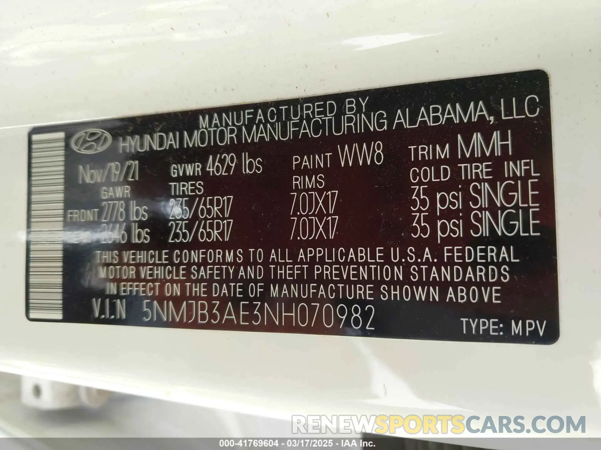 9 fotografías del automóvil dañado 5NMJB3AE3NH070982 HYUNDAI TUCSON 2022