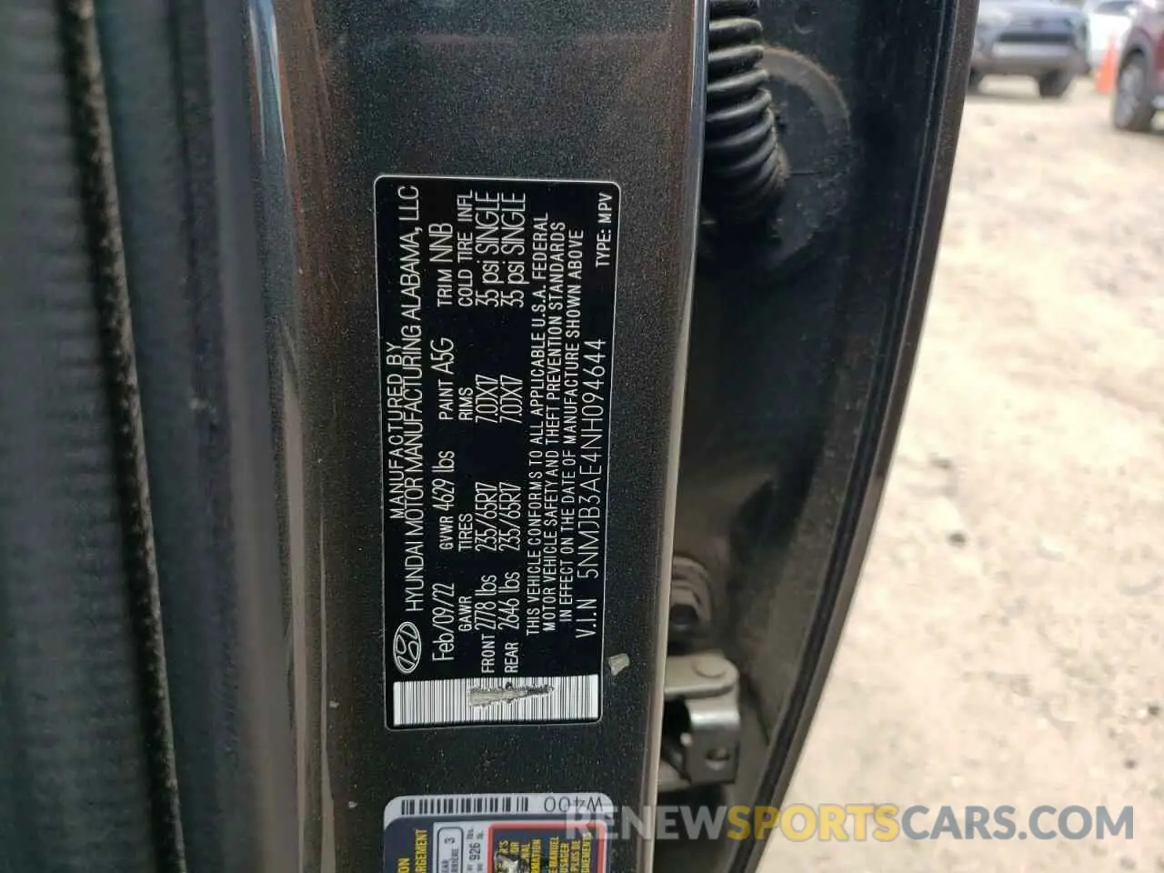13 fotografías del automóvil dañado 5NMJB3AE4NH094644 HYUNDAI TUCSON 2022