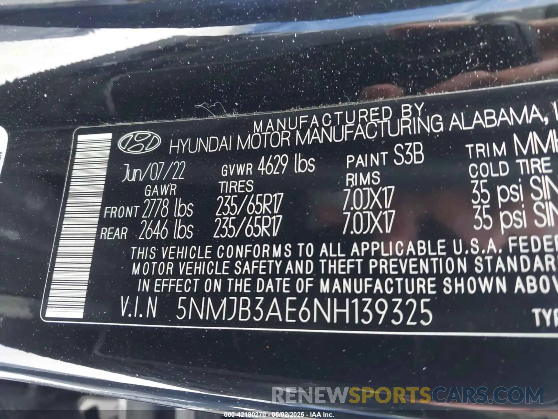 9 fotografías del automóvil dañado 5NMJB3AE6NH139325 HYUNDAI TUCSON 2022