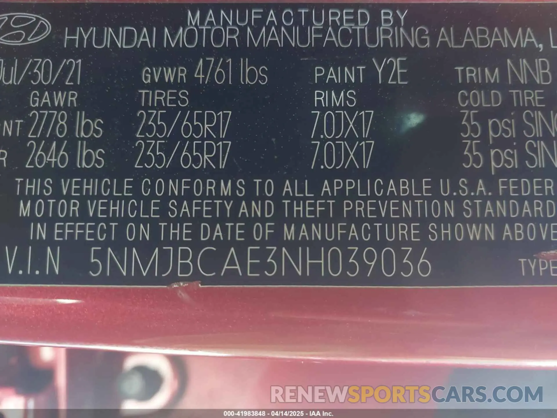 9 fotografías del automóvil dañado 5NMJBCAE3NH039036 HYUNDAI TUCSON 2022