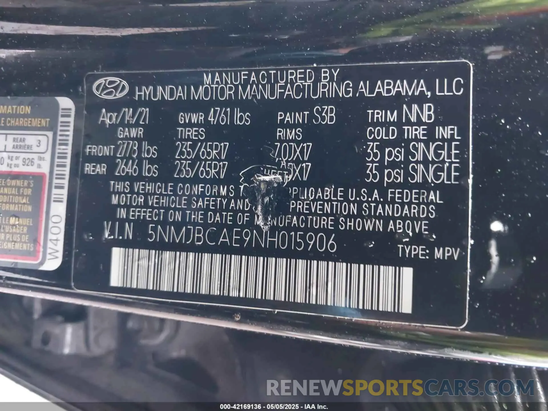 9 fotografías del automóvil dañado 5NMJBCAE9NH015906 HYUNDAI TUCSON 2022