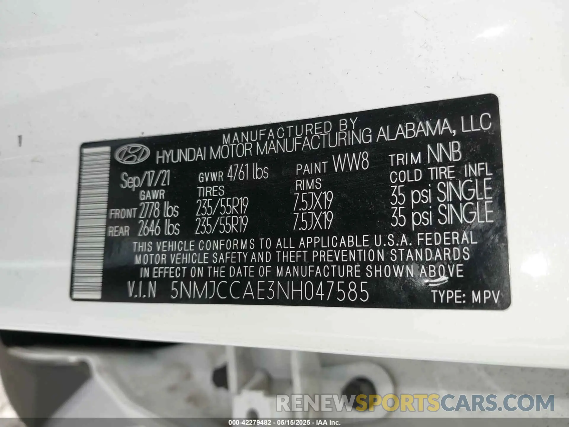 9 fotografías del automóvil dañado 5NMJCCAE3NH047585 HYUNDAI TUCSON 2022