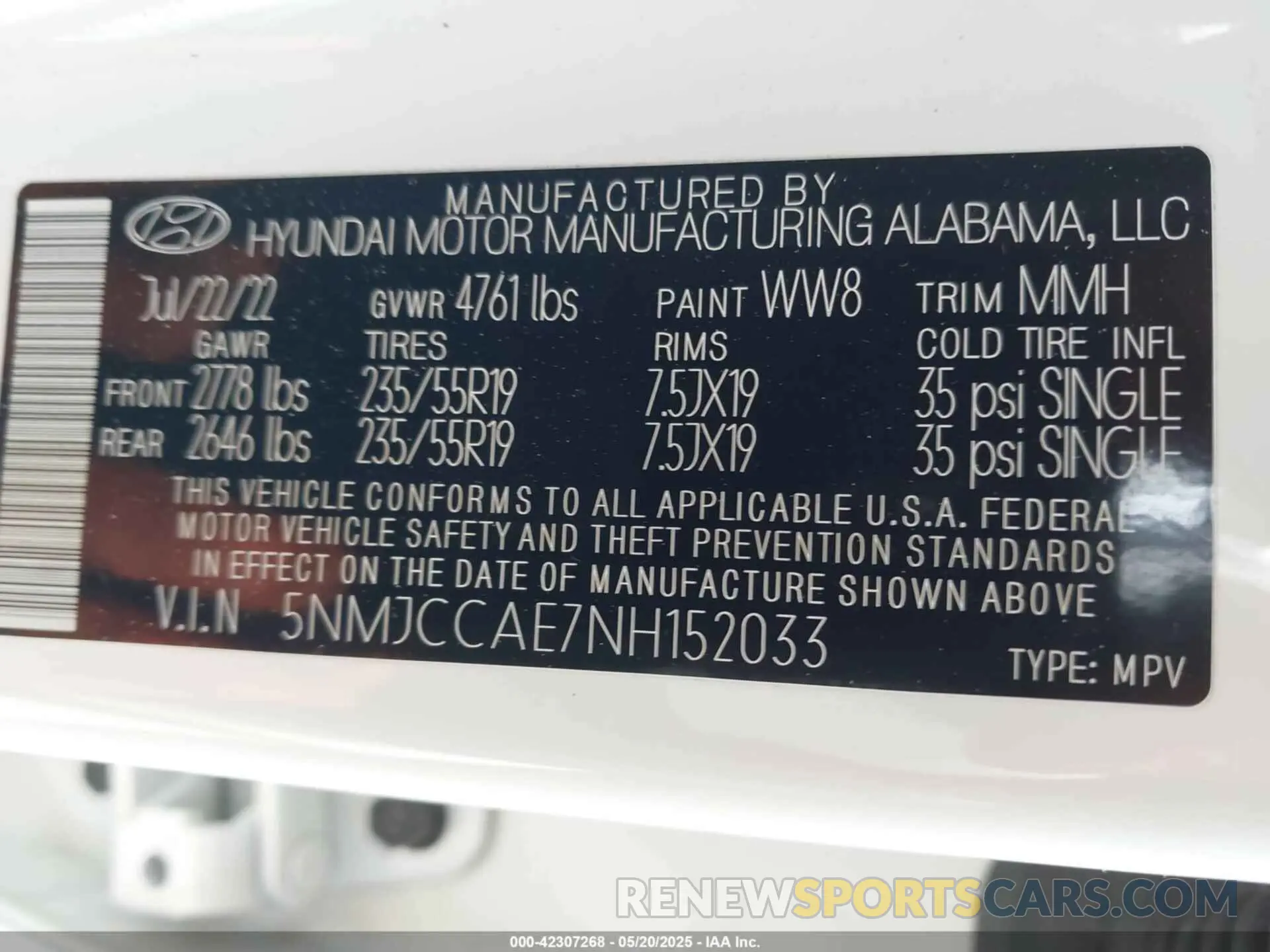 9 fotografías del automóvil dañado 5NMJCCAE7NH152033 HYUNDAI TUCSON 2022