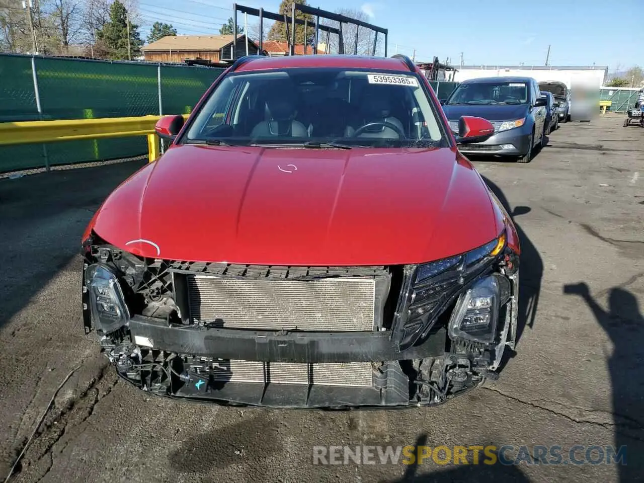 5 fotografías del automóvil dañado 5NMJCCAE9NH154690 HYUNDAI TUCSON 2022
