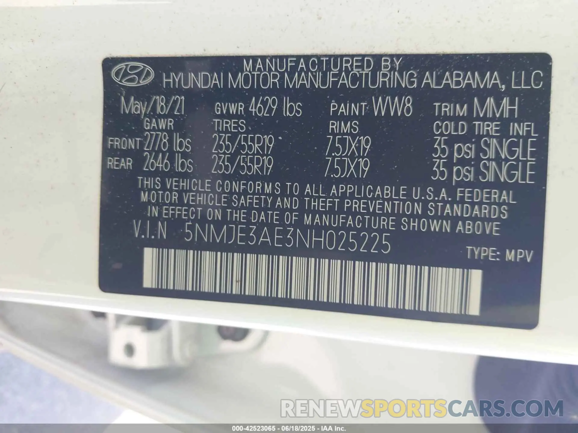 9 fotografías del automóvil dañado 5NMJE3AE3NH025225 HYUNDAI TUCSON 2022