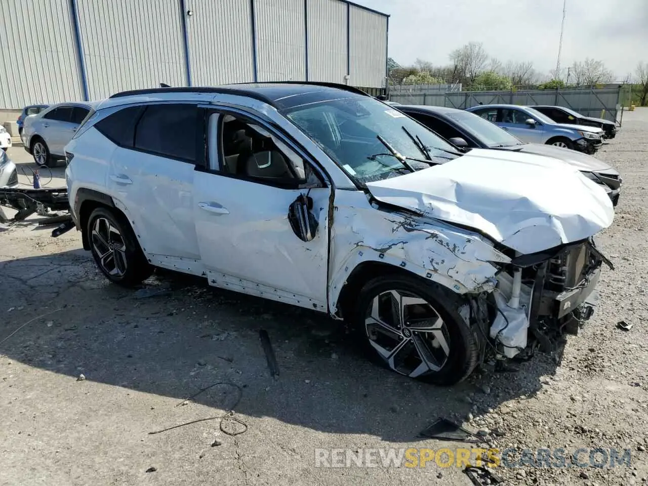 4 fotografías del automóvil dañado 5NMJE3AE5NH110308 HYUNDAI TUCSON 2022