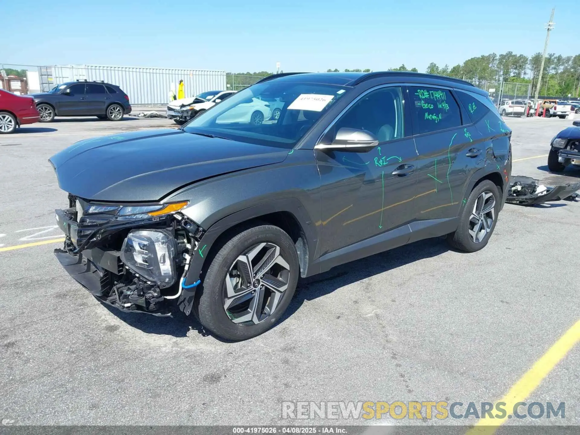 2 fotografías del automóvil dañado 5NMJE3AE5NH140442 HYUNDAI TUCSON 2022