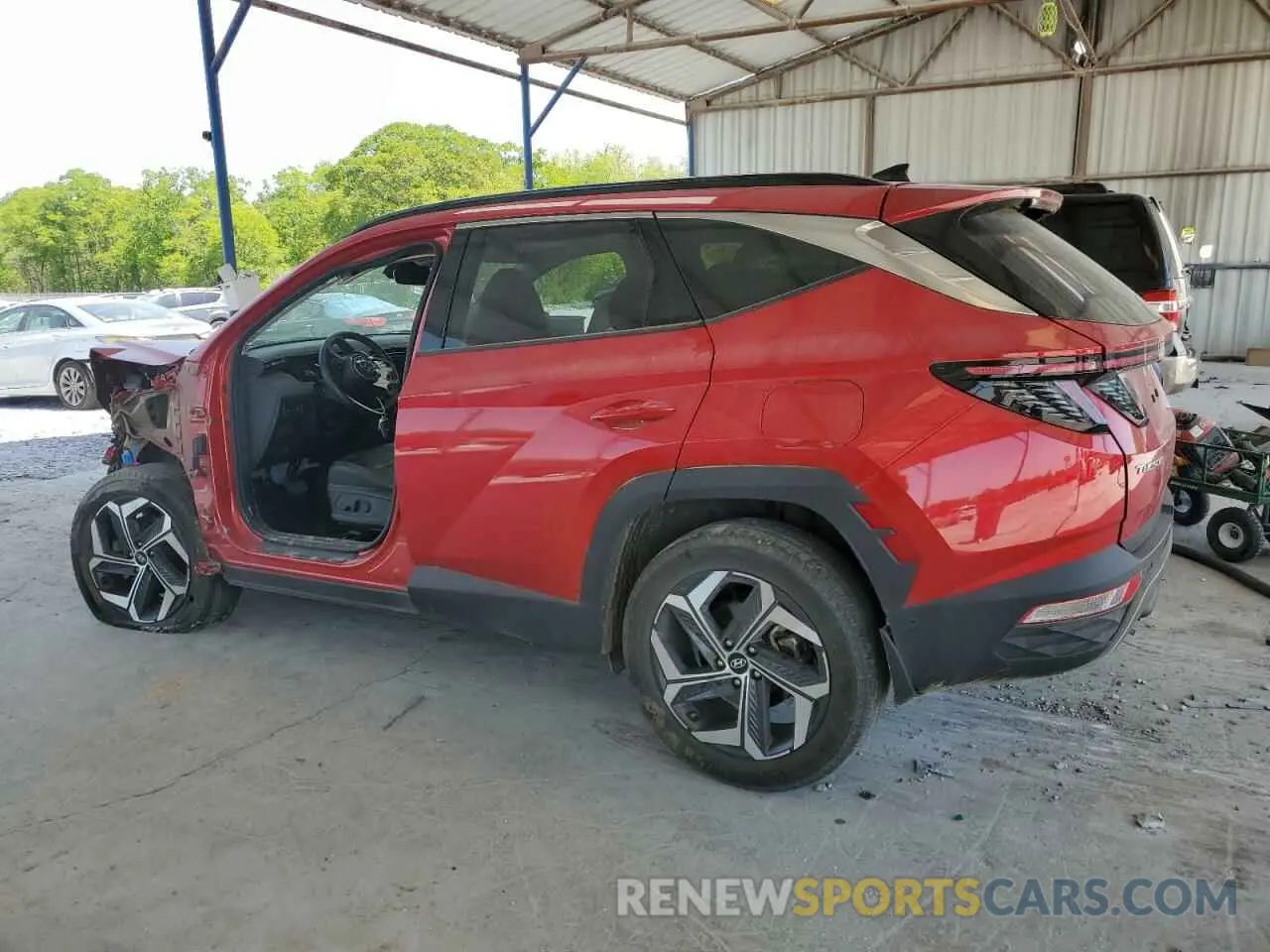 2 fotografías del automóvil dañado 5NMJECAE0NH150165 HYUNDAI TUCSON 2022