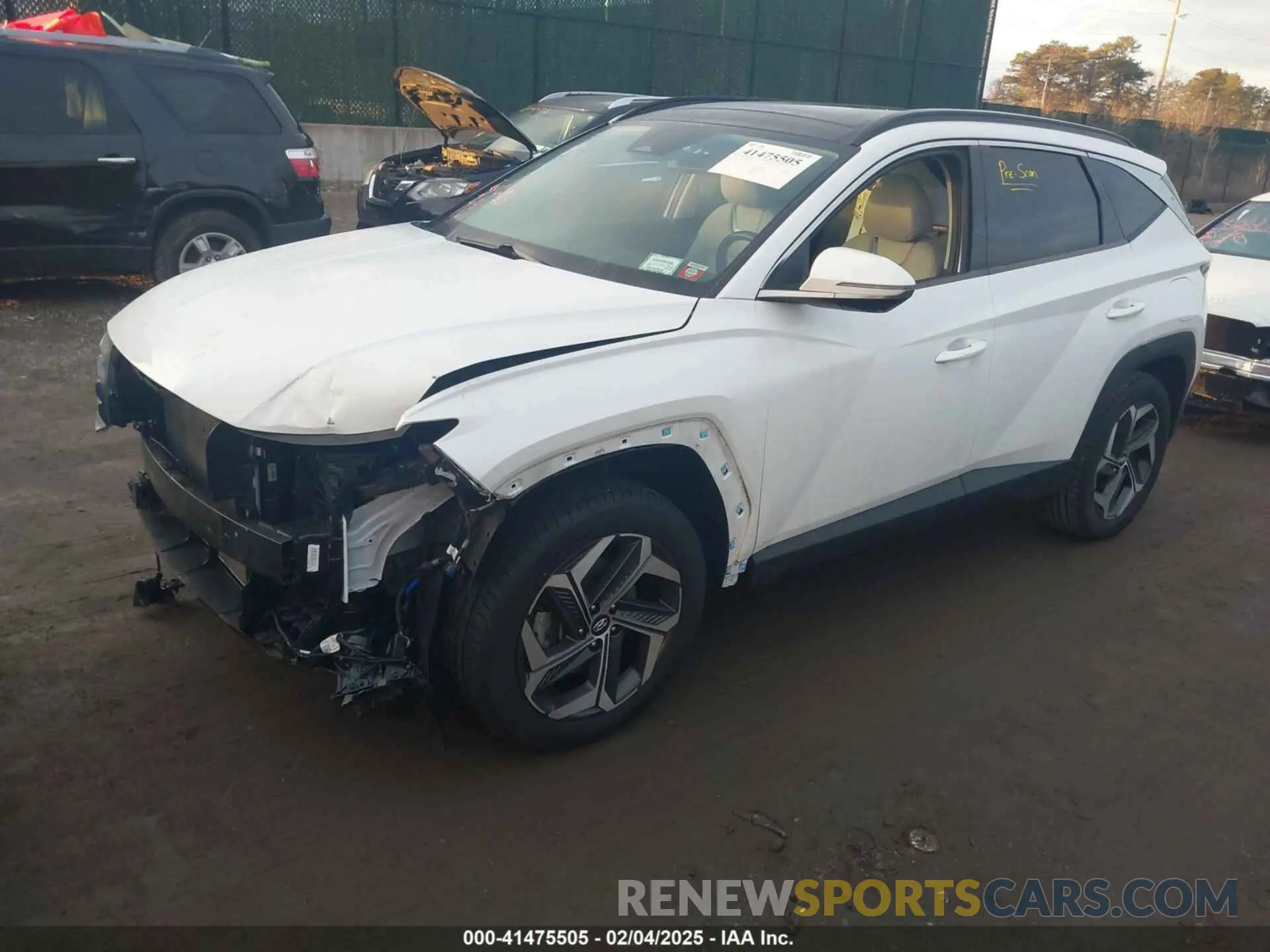 2 fotografías del automóvil dañado 5NMJECAE2NH024163 HYUNDAI TUCSON 2022