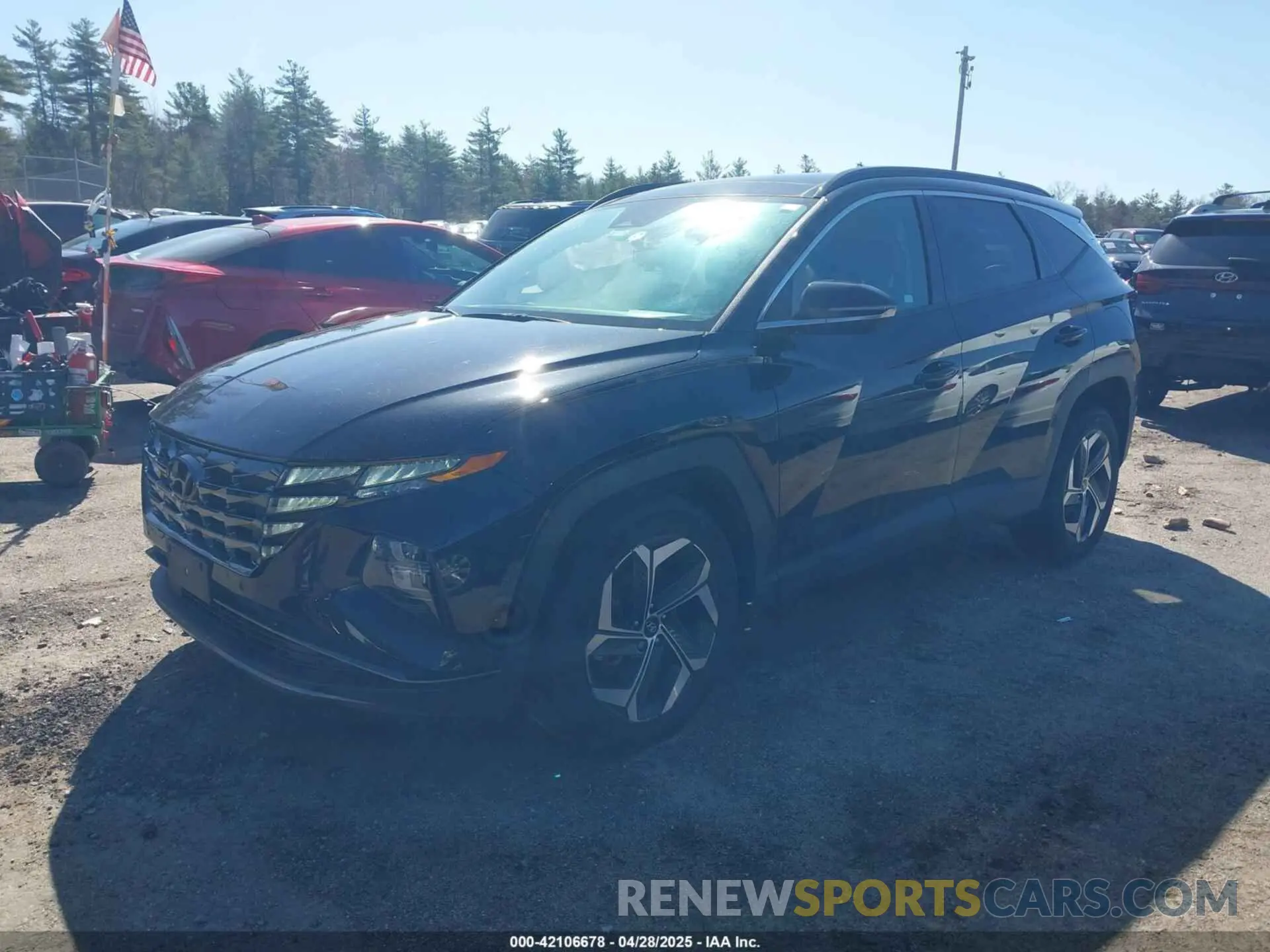 2 fotografías del automóvil dañado 5NMJECAE3NH143162 HYUNDAI TUCSON 2022
