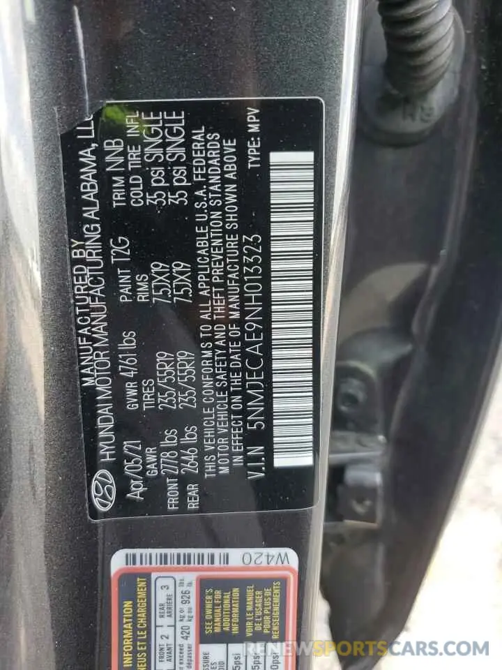 12 fotografías del automóvil dañado 5NMJECAE9NH013323 HYUNDAI TUCSON 2022
