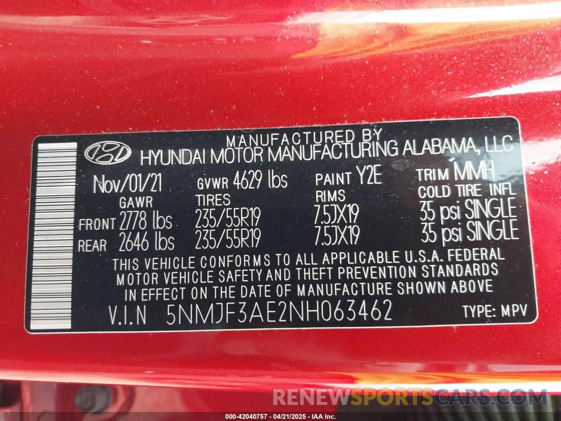 9 fotografías del automóvil dañado 5NMJF3AE2NH063462 HYUNDAI TUCSON 2022