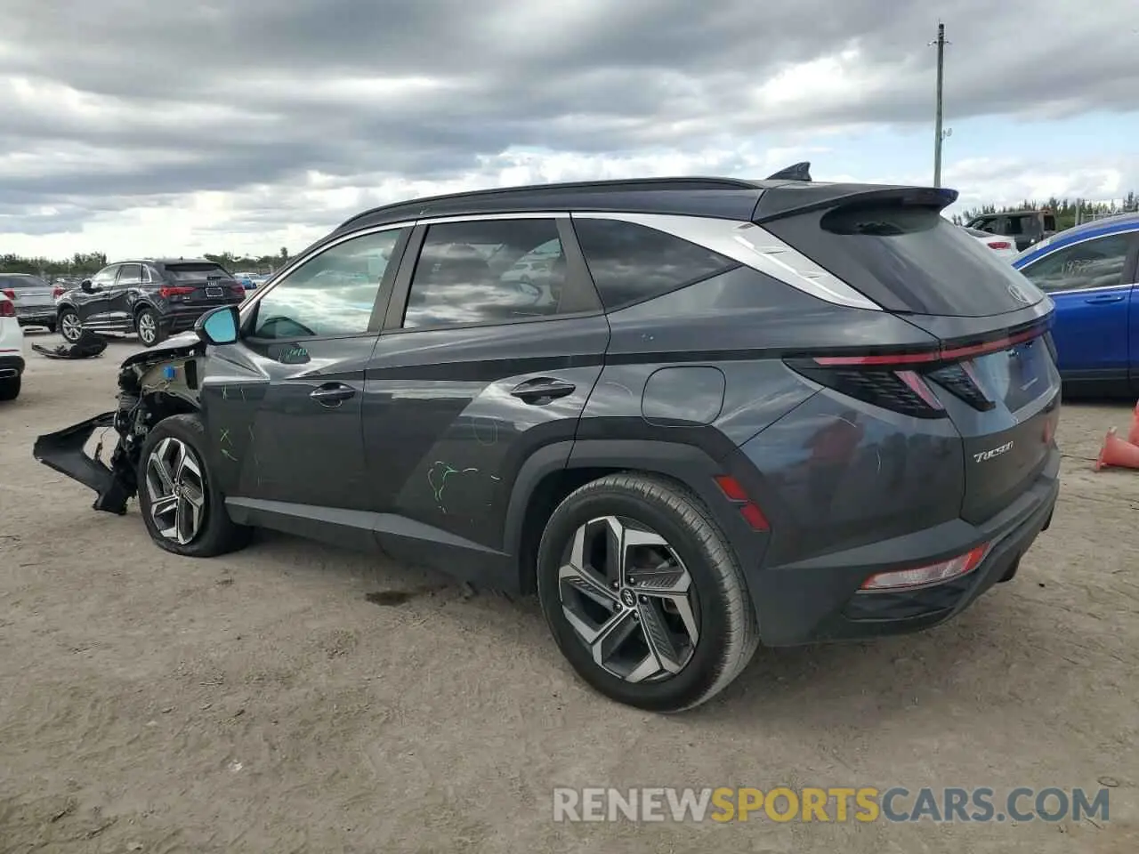 2 fotografías del automóvil dañado 5NMJF3AE4NH029412 HYUNDAI TUCSON 2022