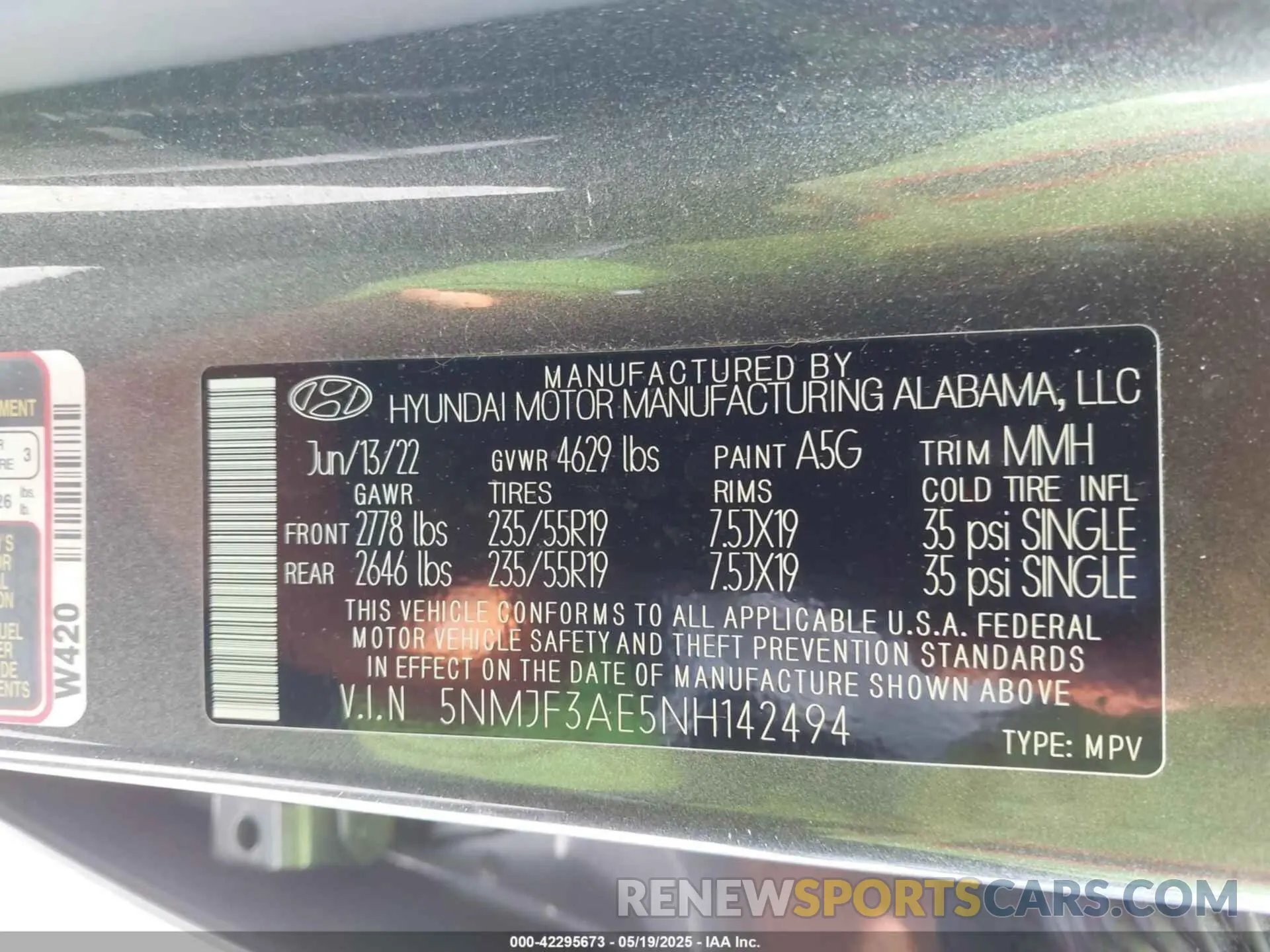 9 fotografías del automóvil dañado 5NMJF3AE5NH142494 HYUNDAI TUCSON 2022
