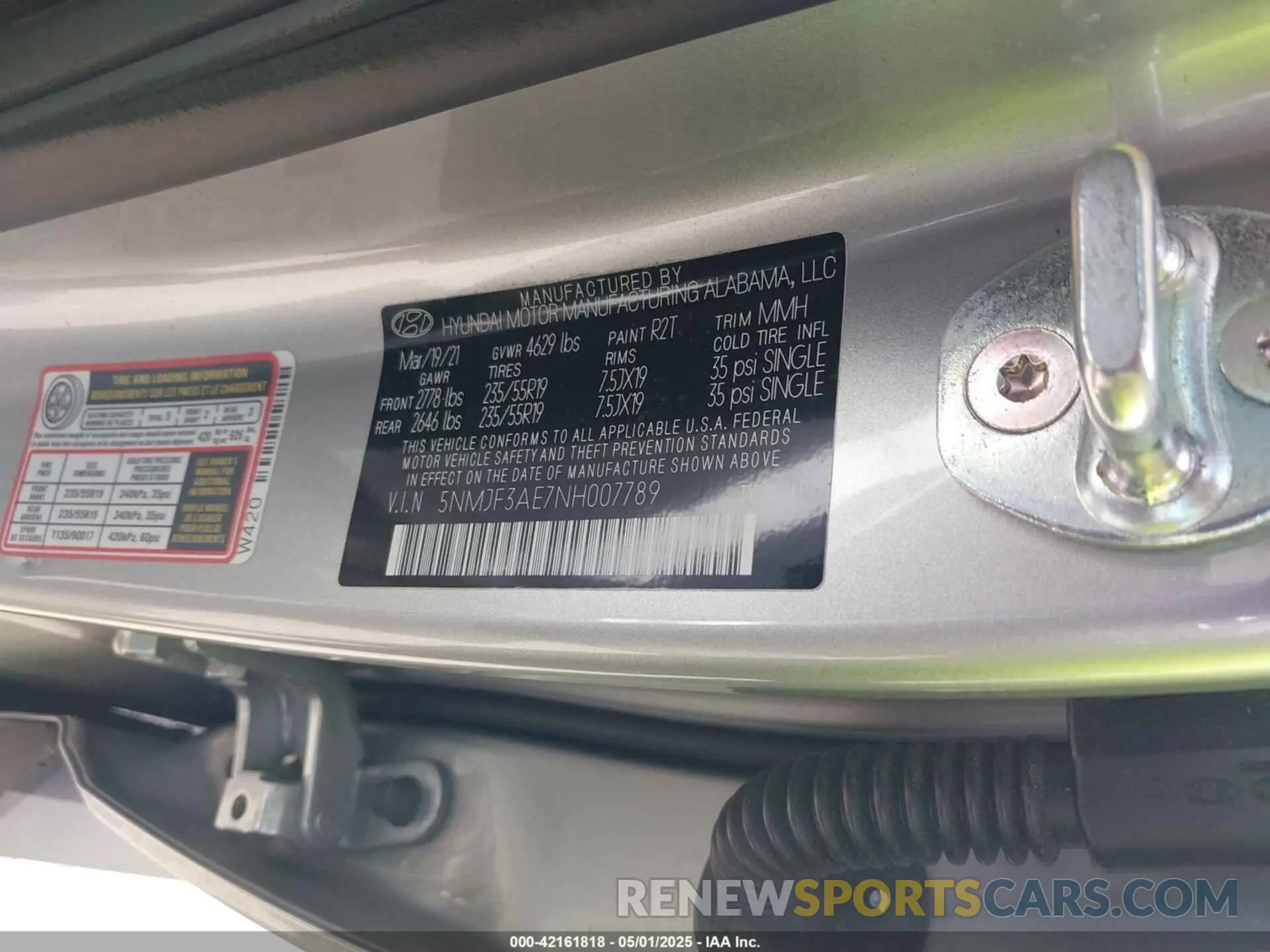 9 fotografías del automóvil dañado 5NMJF3AE7NH007789 HYUNDAI TUCSON 2022
