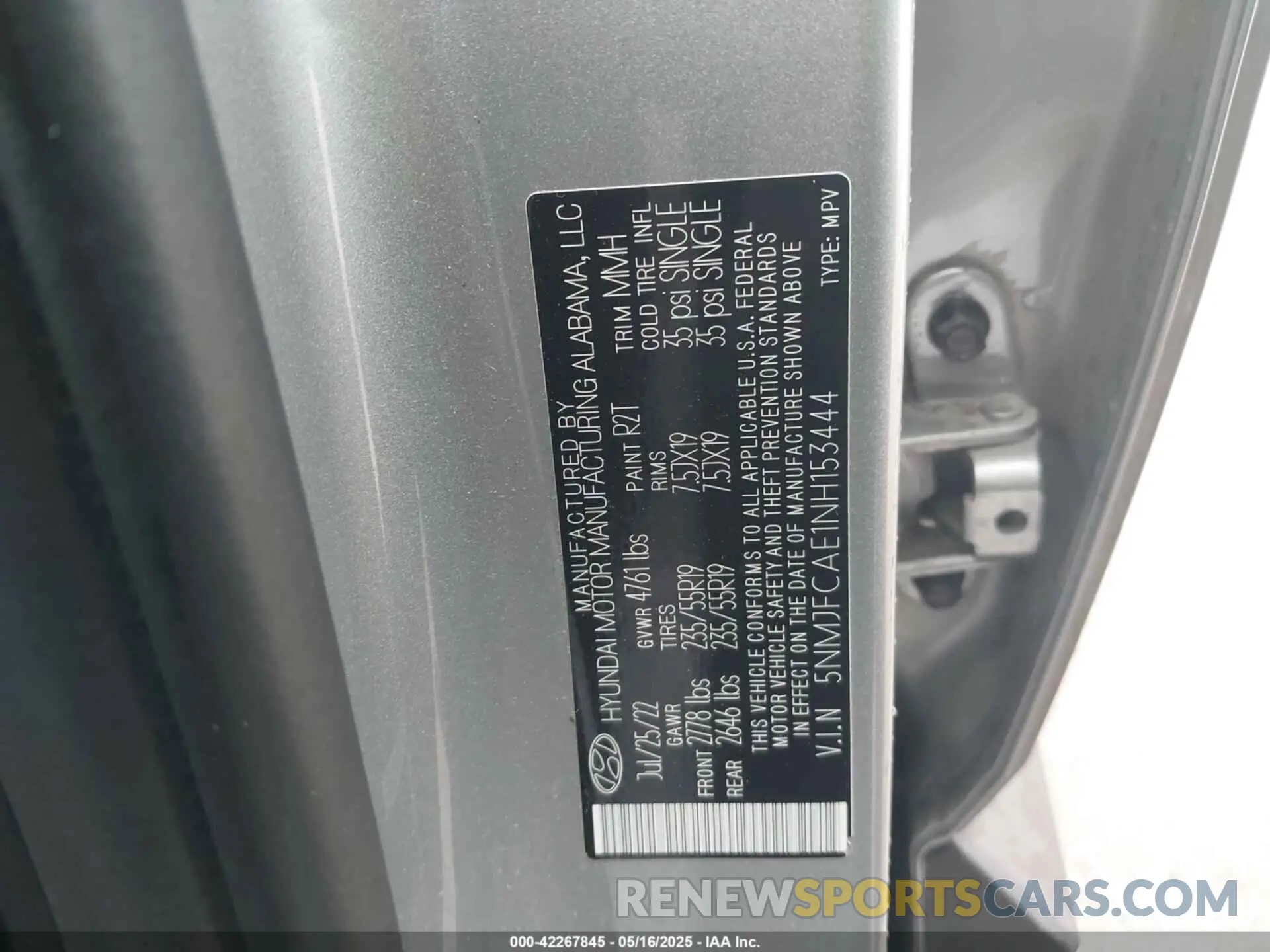 9 fotografías del automóvil dañado 5NMJFCAE1NH153444 HYUNDAI TUCSON 2022