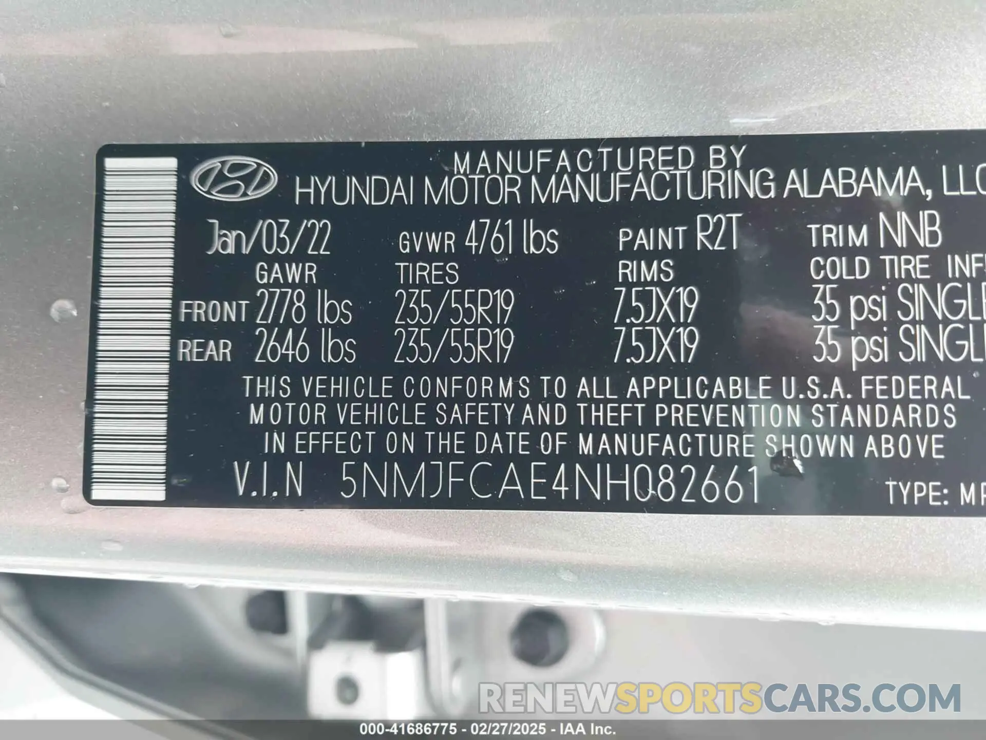 9 fotografías del automóvil dañado 5NMJFCAE4NH082661 HYUNDAI TUCSON 2022