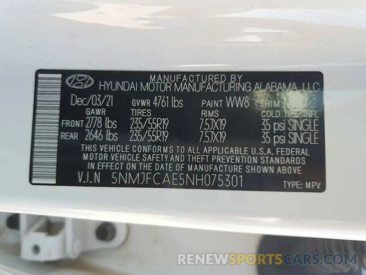13 fotografías del automóvil dañado 5NMJFCAE5NH075301 HYUNDAI TUCSON 2022
