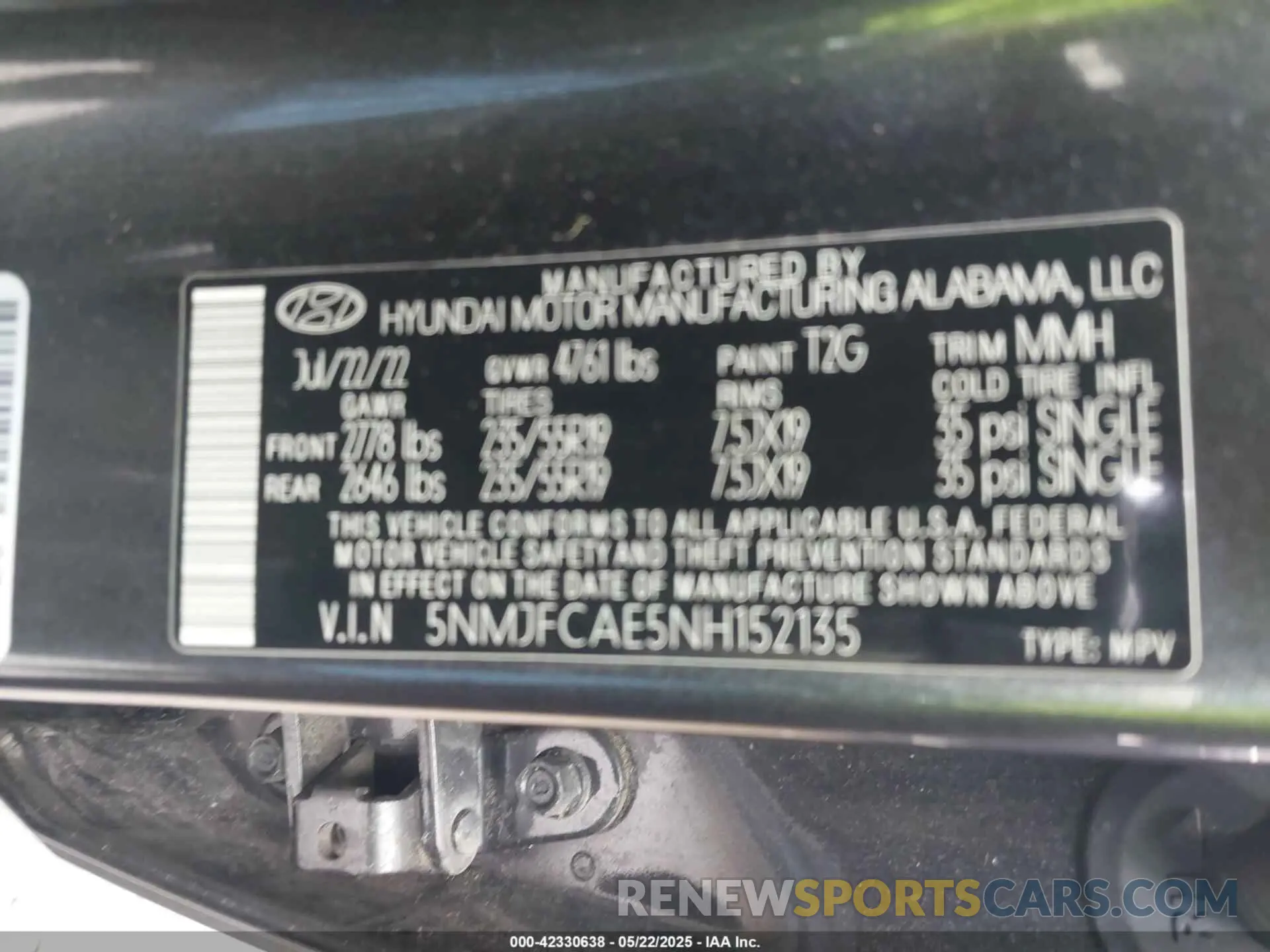 9 fotografías del automóvil dañado 5NMJFCAE5NH152135 HYUNDAI TUCSON 2022