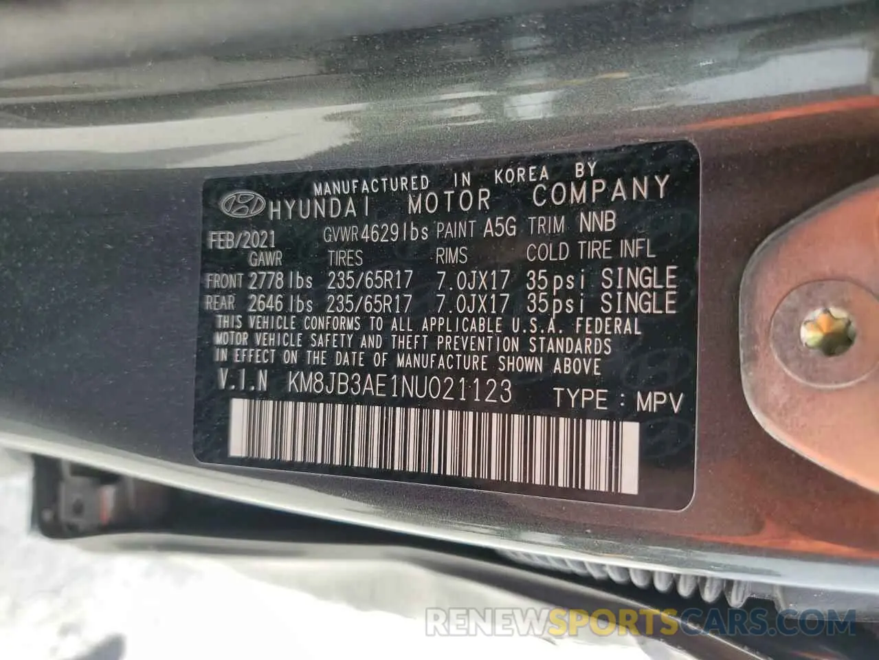 16 fotografías del automóvil dañado KM8JB3AE1NU021123 HYUNDAI TUCSON 2022