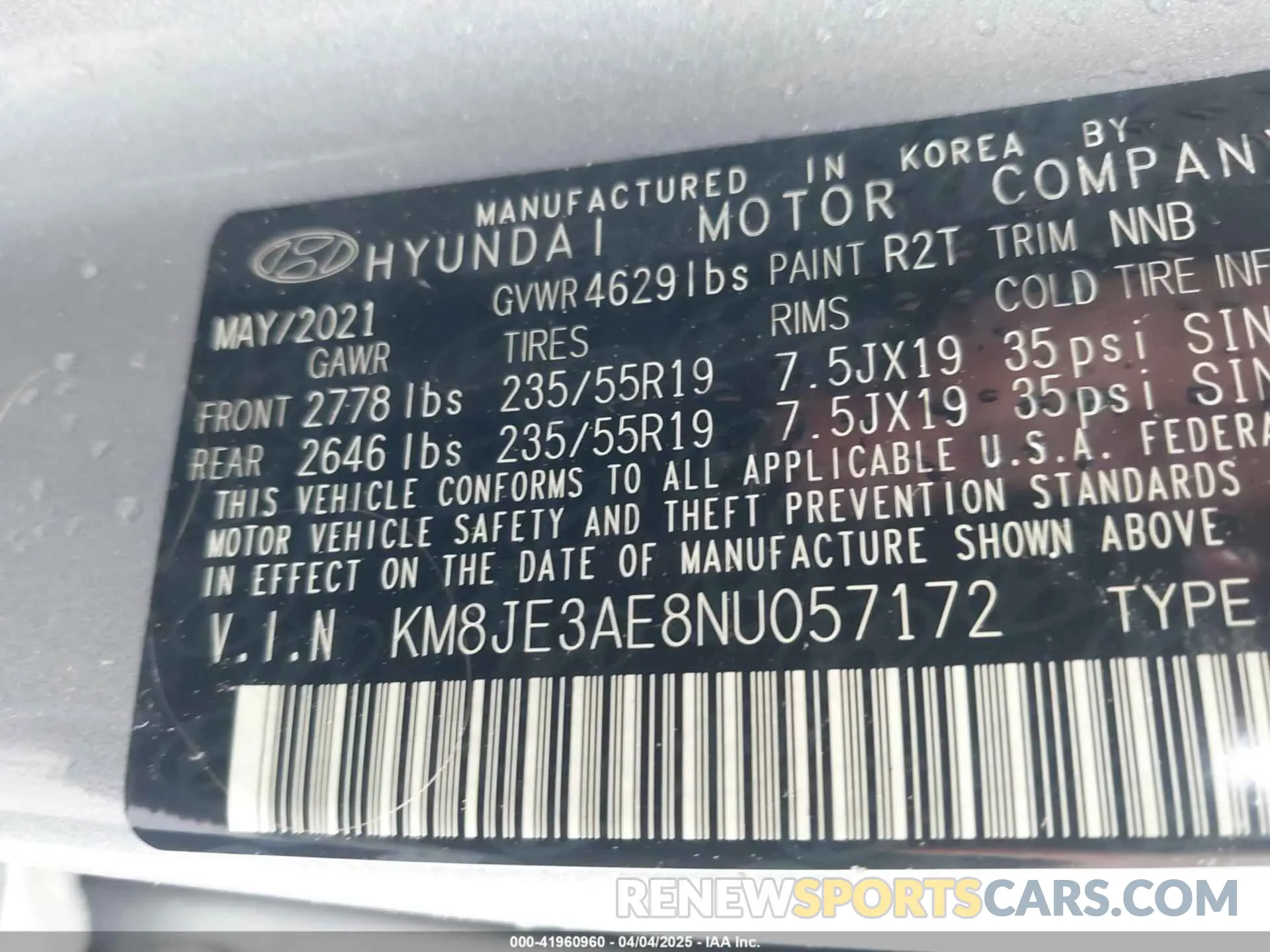 9 fotografías del automóvil dañado KM8JE3AE8NU057172 HYUNDAI TUCSON 2022
