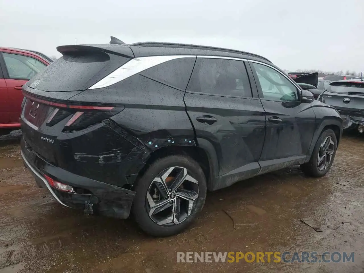3 fotografías del automóvil dañado KM8JECA10NU047815 HYUNDAI TUCSON 2022