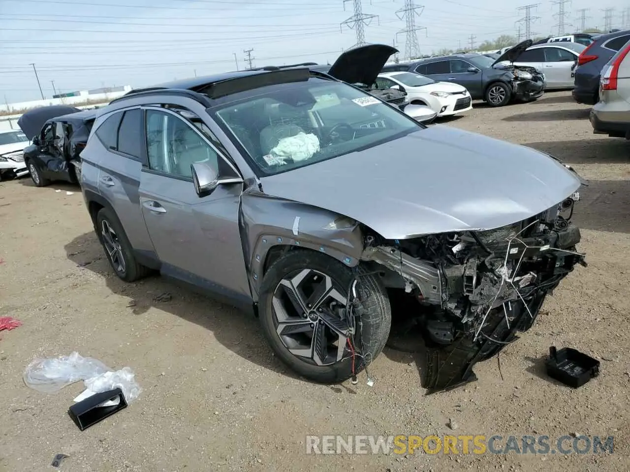 4 fotografías del automóvil dañado KM8JECA12NU038310 HYUNDAI TUCSON 2022