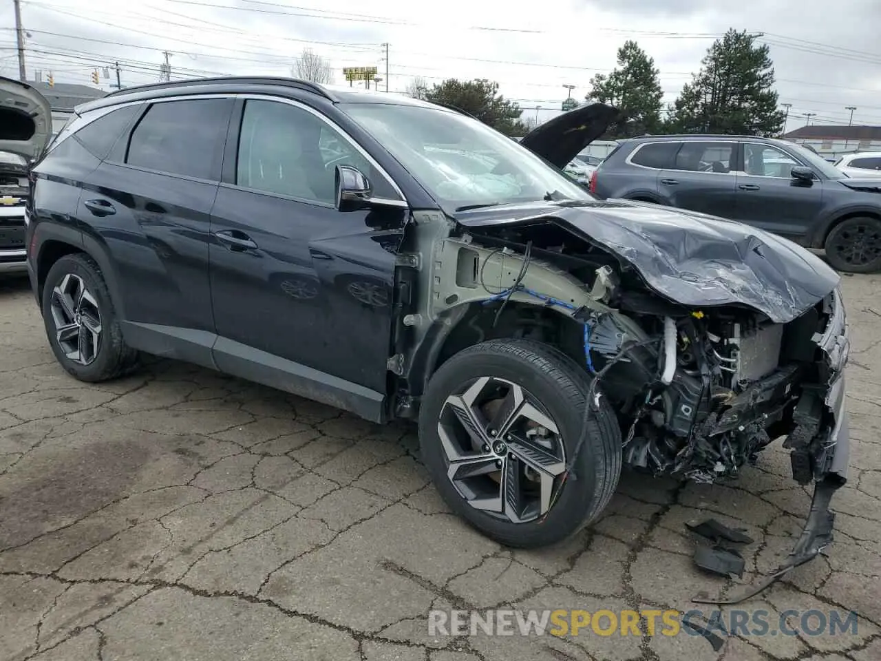 4 fotografías del automóvil dañado KM8JECA17NU051327 HYUNDAI TUCSON 2022