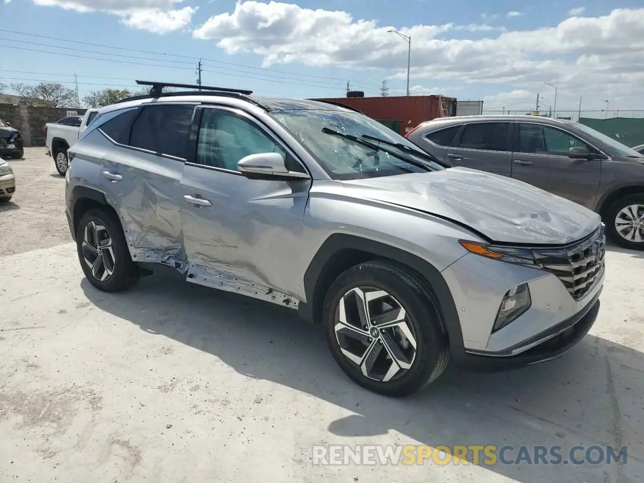4 fotografías del automóvil dañado KM8JECA18NU052468 HYUNDAI TUCSON 2022