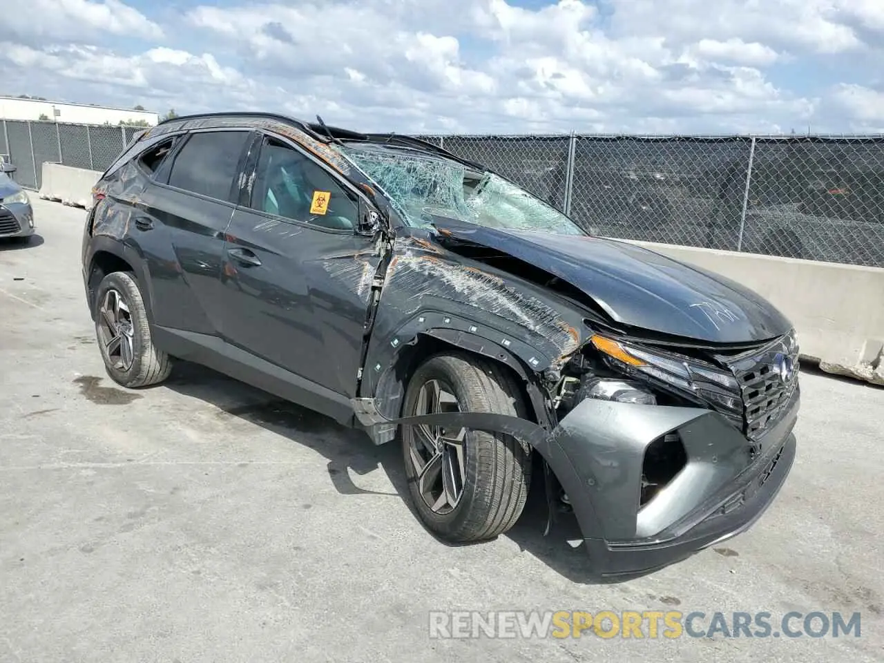 4 fotografías del automóvil dañado KM8JECA18NU064961 HYUNDAI TUCSON 2022