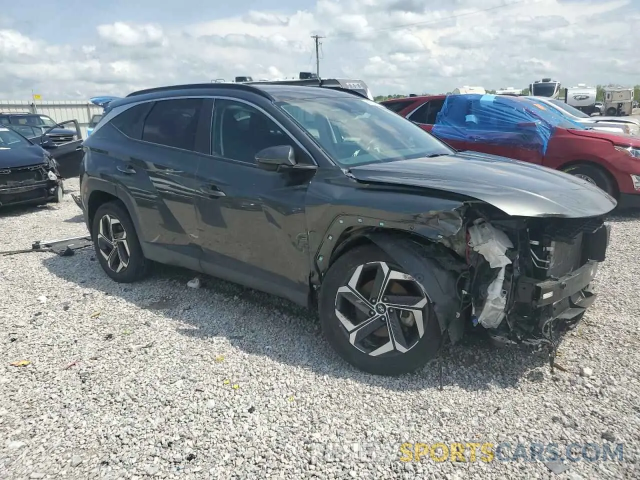 4 fotografías del automóvil dañado KM8JFCA15NU067510 HYUNDAI TUCSON 2022