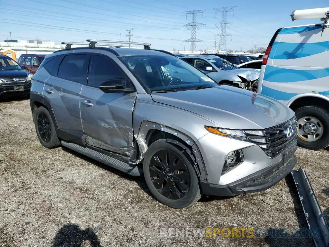 4 fotografías del automóvil dañado KM8JFCAE1NU155294 HYUNDAI TUCSON 2022