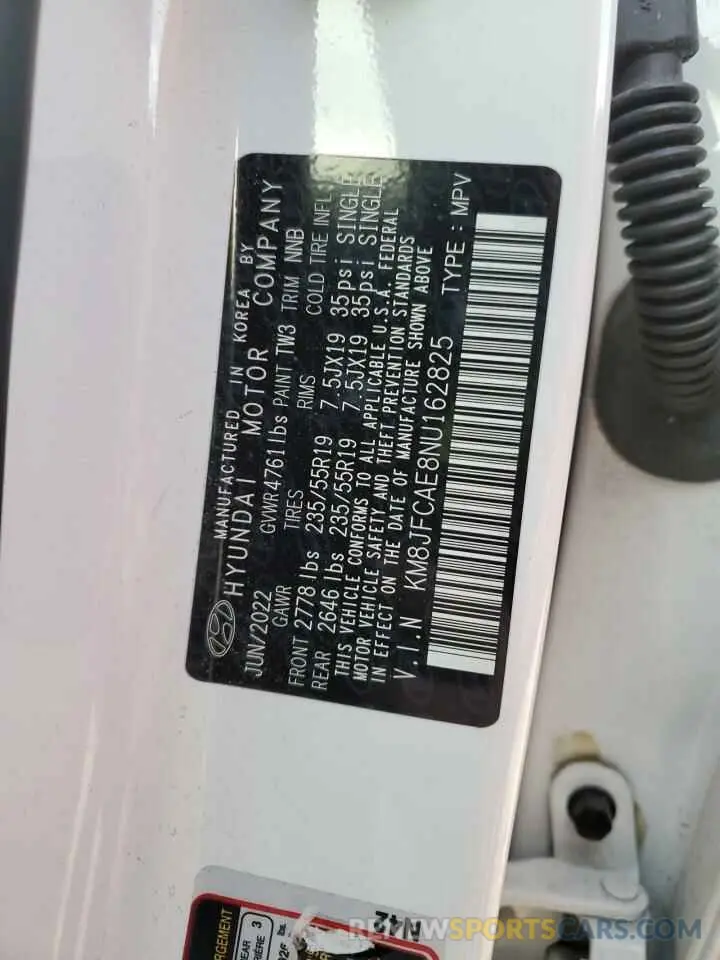 13 fotografías del automóvil dañado KM8JFCAE8NU162825 HYUNDAI TUCSON 2022