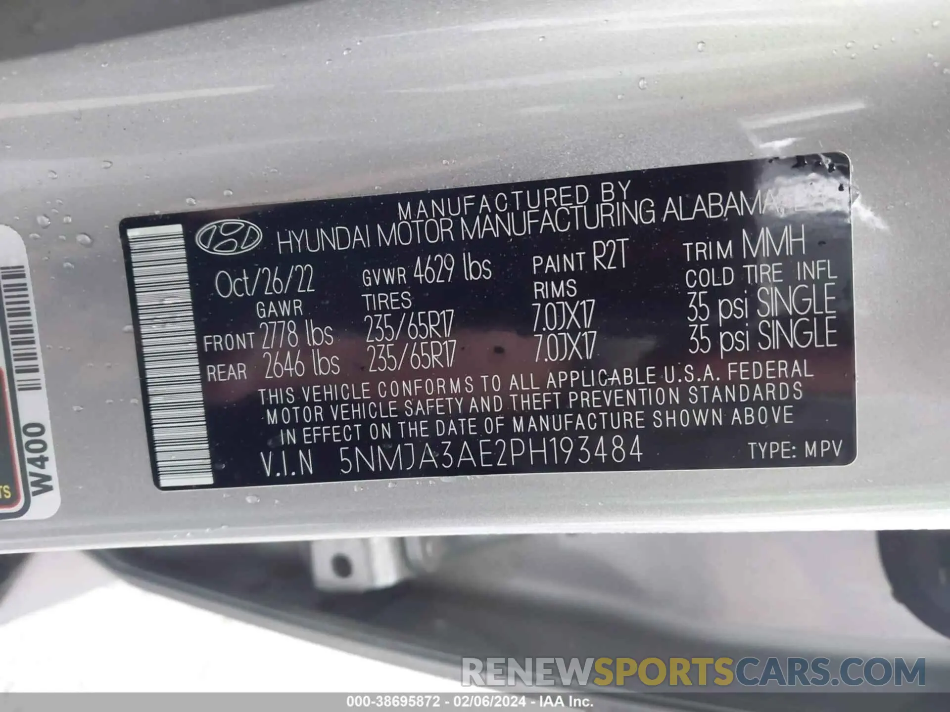 9 fotografías del automóvil dañado 5NMJA3AE2PH193484 HYUNDAI TUCSON 2023