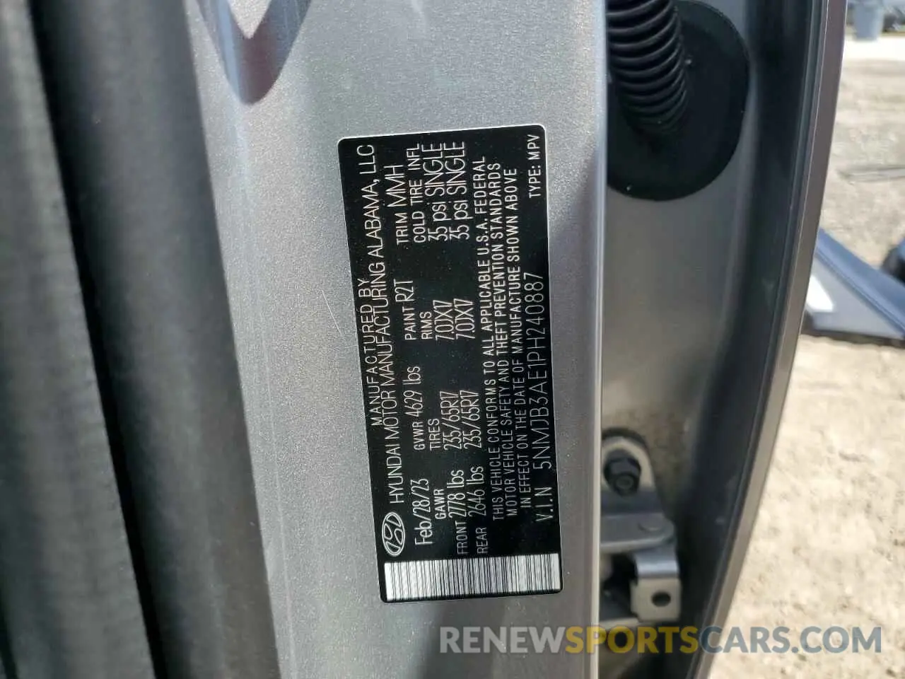 14 fotografías del automóvil dañado 5NMJB3AE1PH240887 HYUNDAI TUCSON 2023