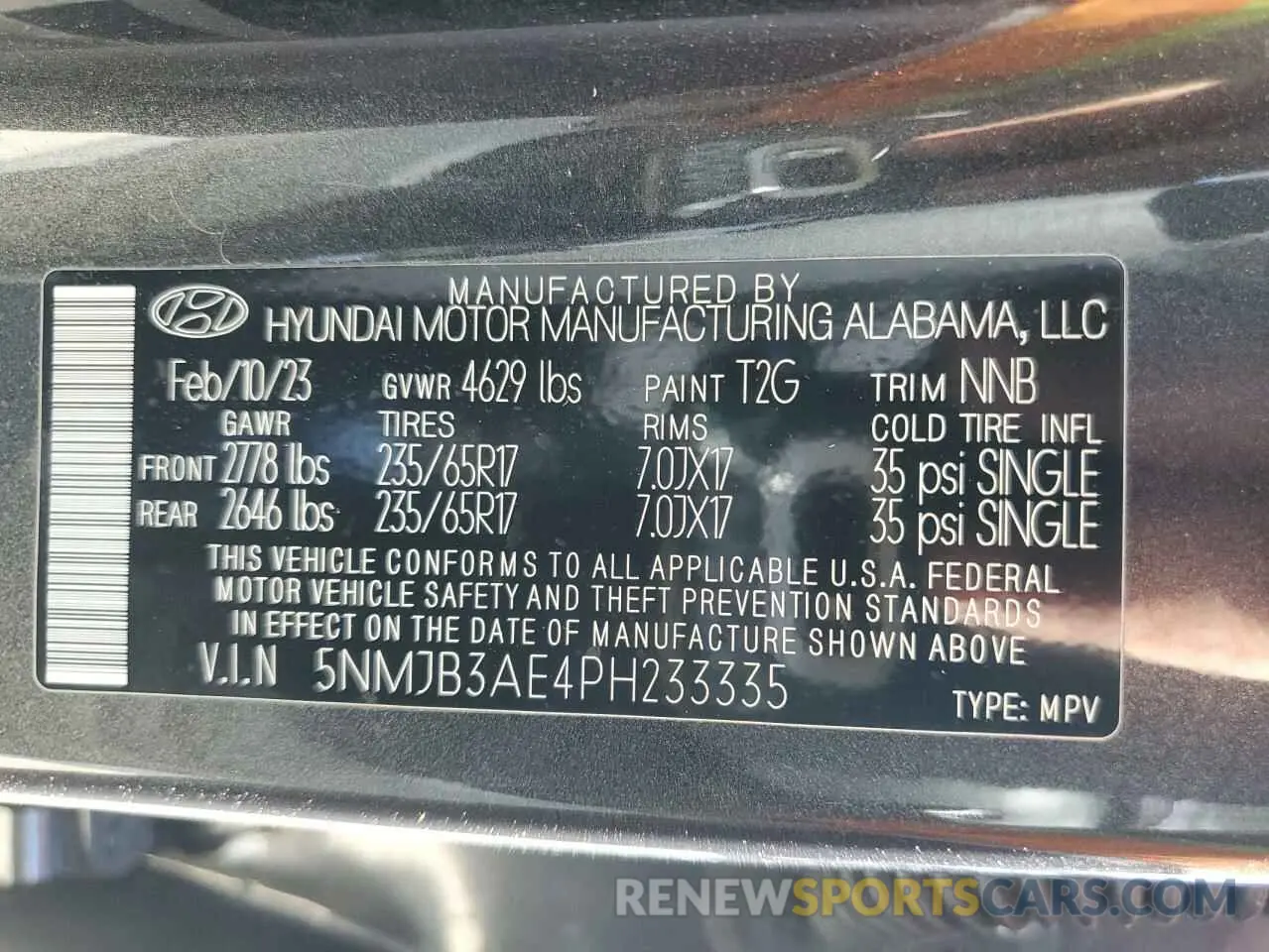 13 fotografías del automóvil dañado 5NMJB3AE4PH233335 HYUNDAI TUCSON 2023